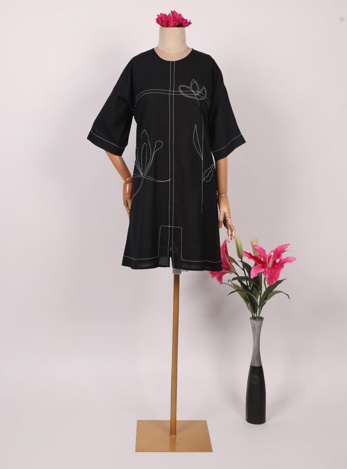 black Digital Stitch Dress