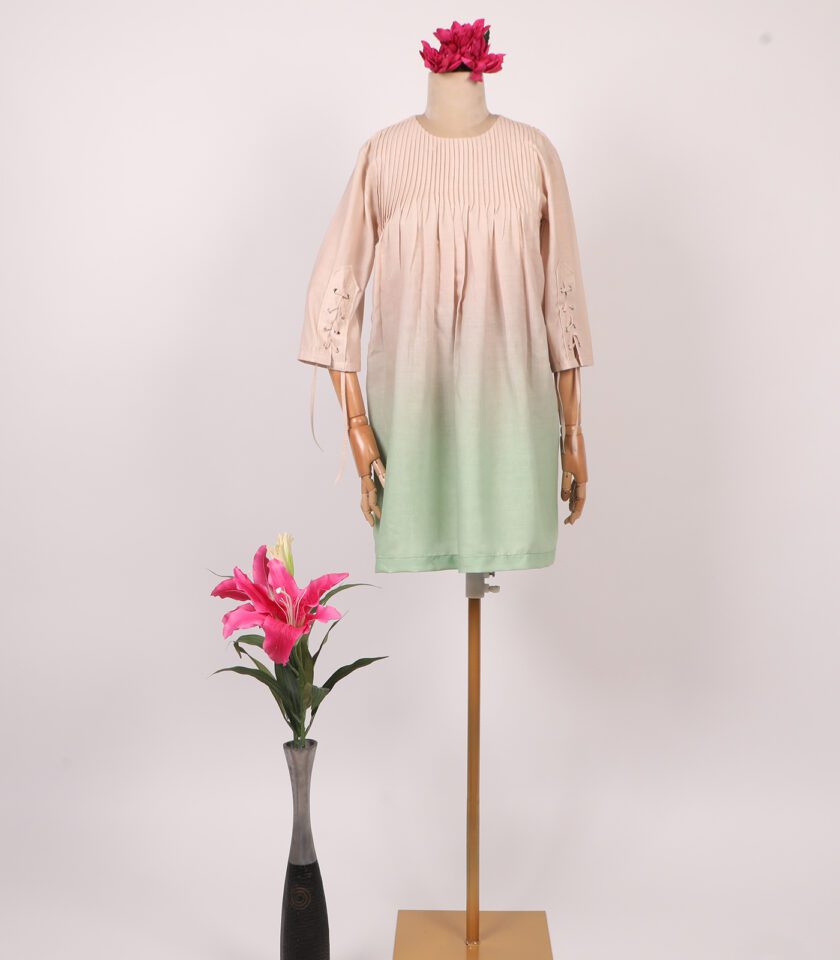 shaded pleat dress