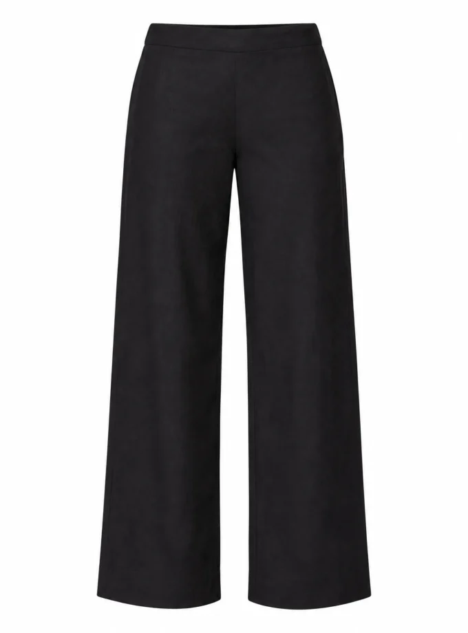 Briar black cotton straight fit pants shown alone on an invisible mannequin