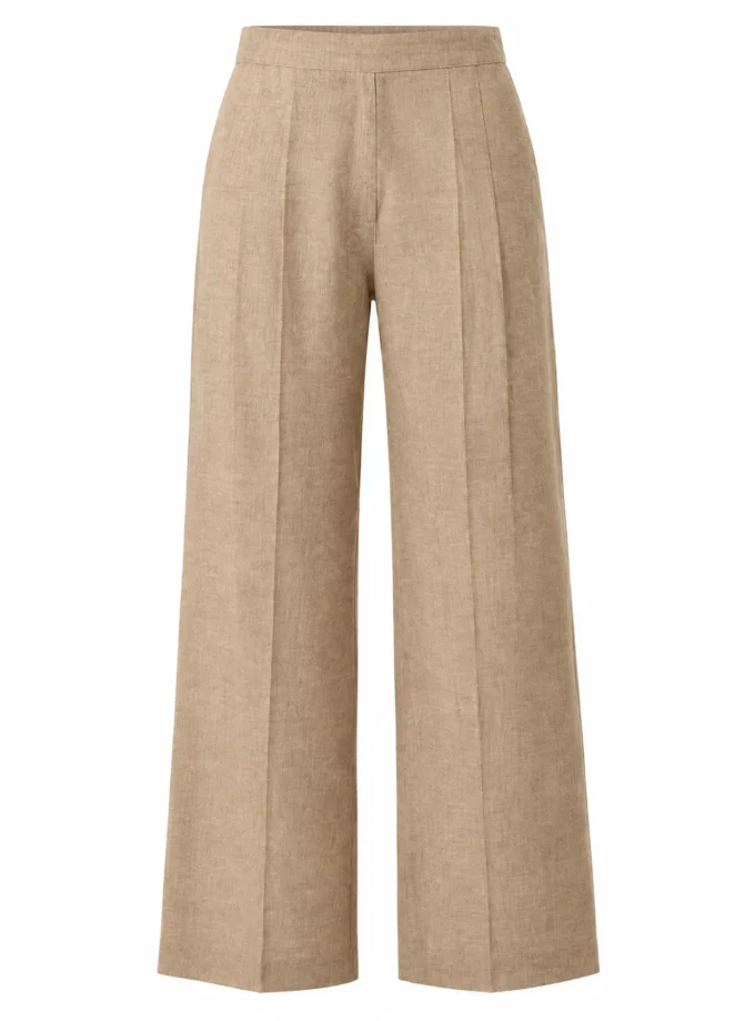 Cora brown H-loom straight fit pant shown alone on an invisible mannequin