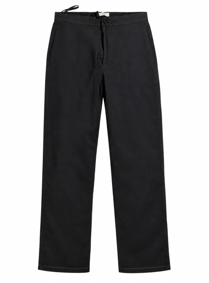 Soraya black h-loom straight fit pant shown alone on an invisible mannequin