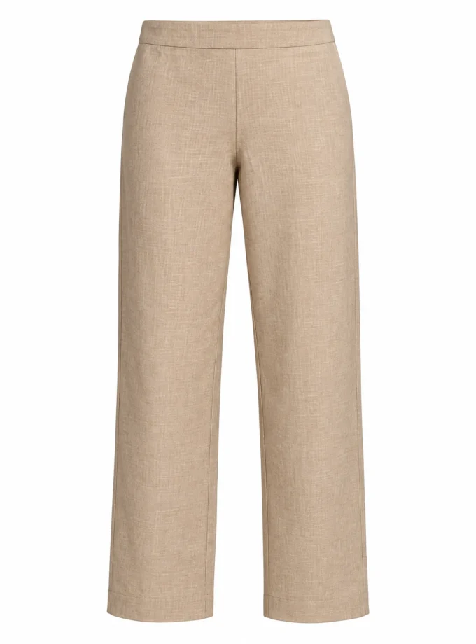 Talia brown straight fit pants shown alone on an invisible mannequin