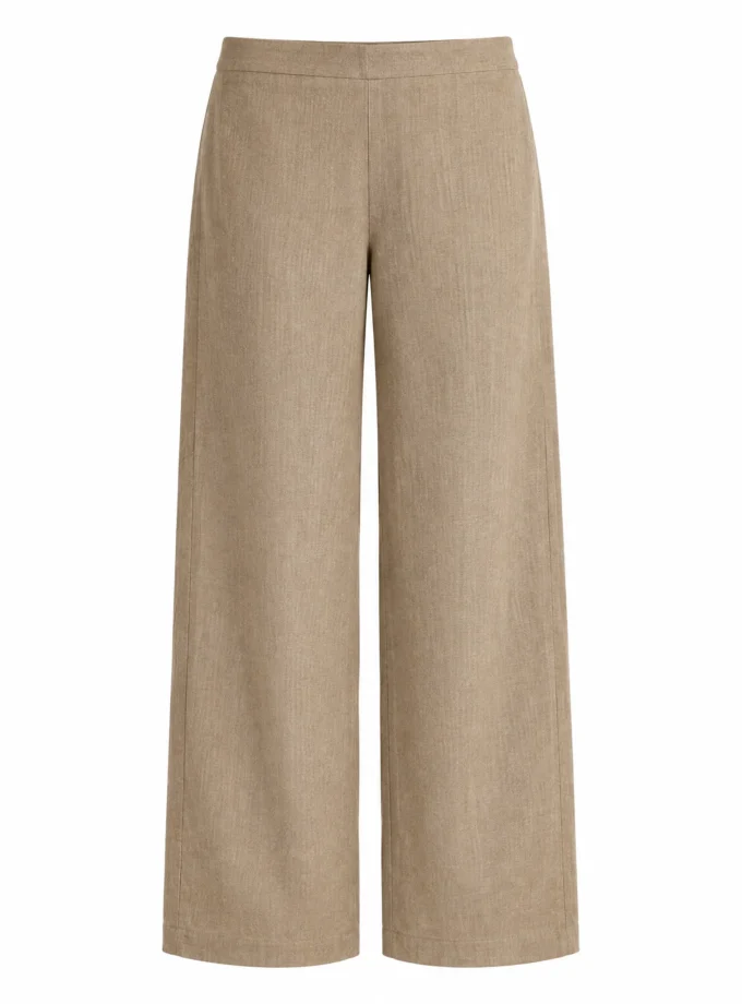 Valeria brown h-loom straight fit pants shown alone on an invisible mannequin