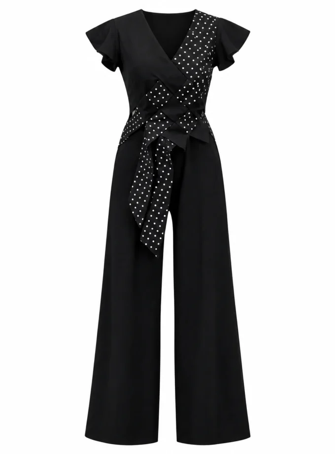BLACK COTTON BLEND STRAIGHT FIT PANT, shown alone on an invisible mannequin